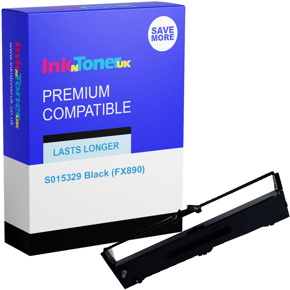Premium Compatible Epson S015329 Black Fabric Ribbon (FX890)