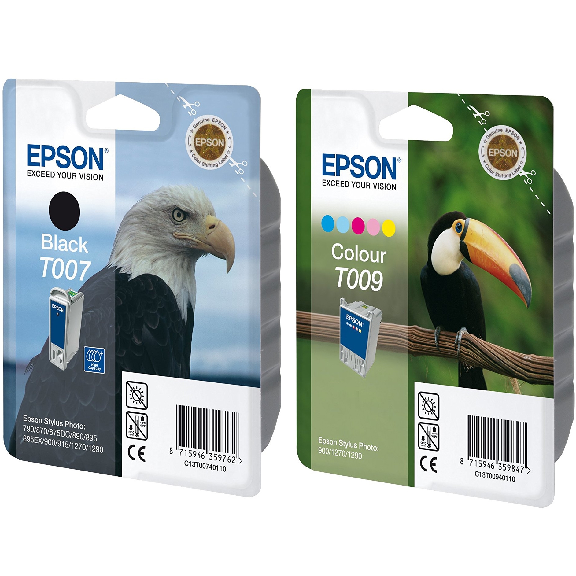 Original Epson T007 / T009 Black & Colour Combo Pack Ink Cartridges (C13T00740110 / C13T00940110)