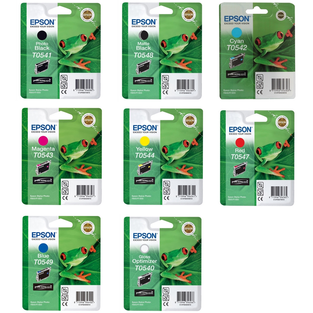 Original Epson T054 Multipack Set Of 8 Ink Cartridges (T0541/2/3/4/7/8/9/0) Frog
