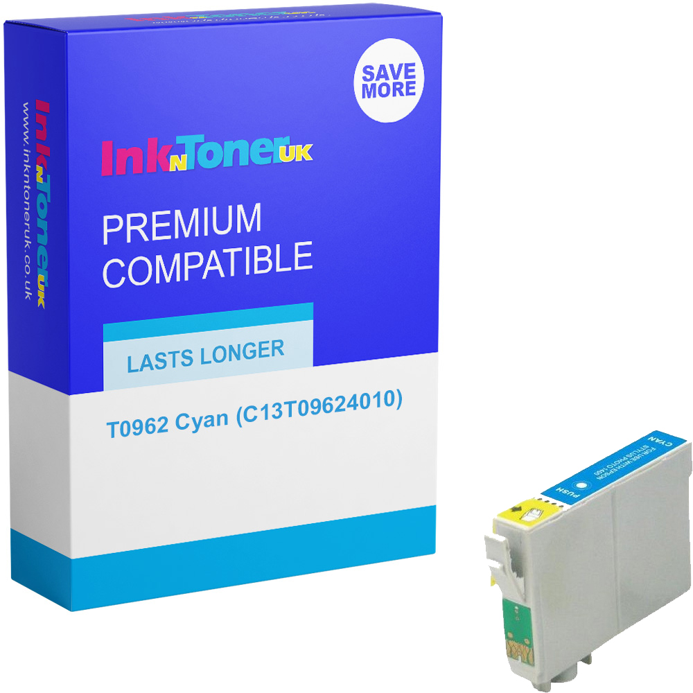 Premium Compatible Epson T0962 Cyan Ink Cartridge (C13T09624010) Husky