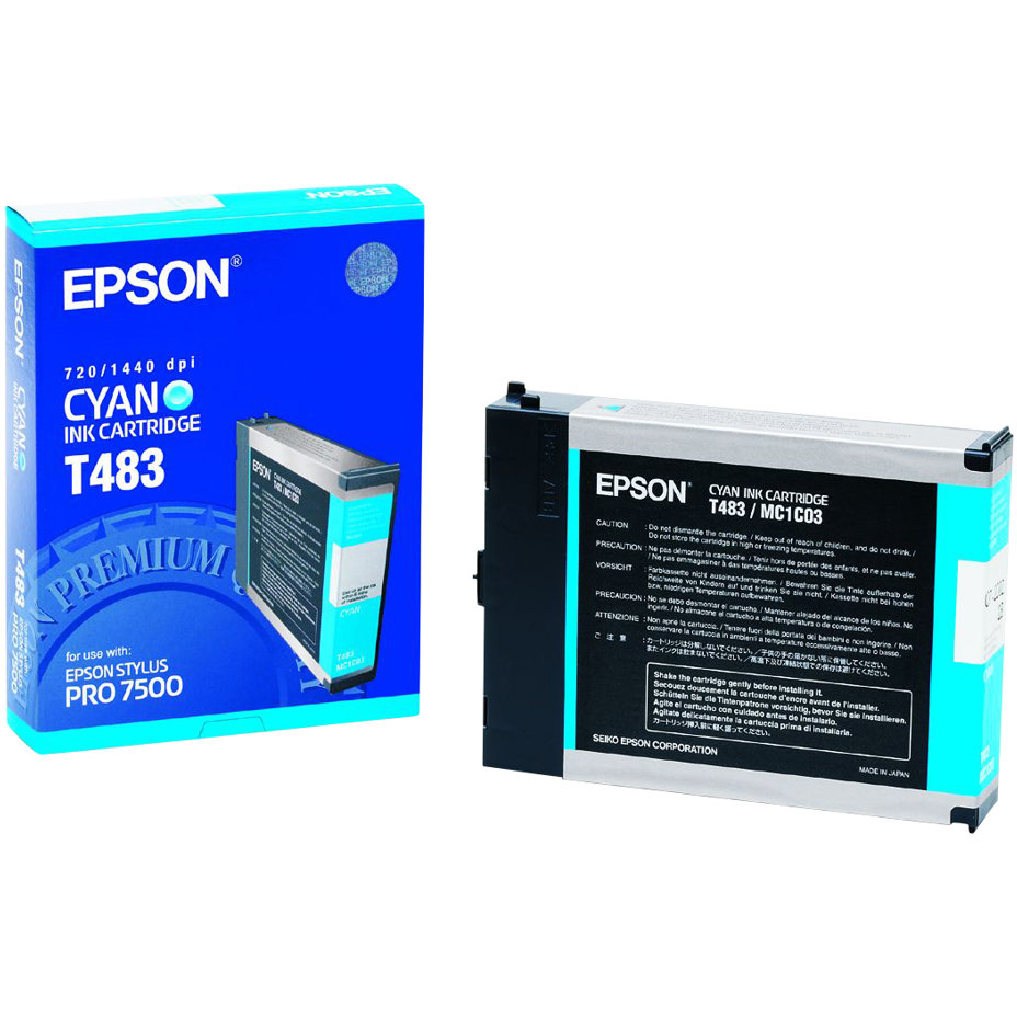 Original Epson T483 Cyan Ink Cartridge (C13T483011)