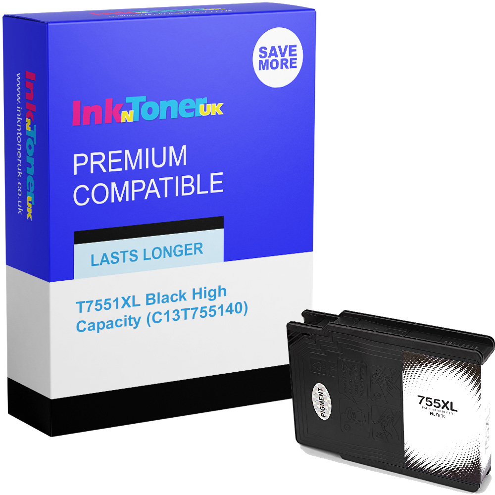 Premium Compatible Epson T7551XL Black High Capacity Ink Cartridge (C13T755140)