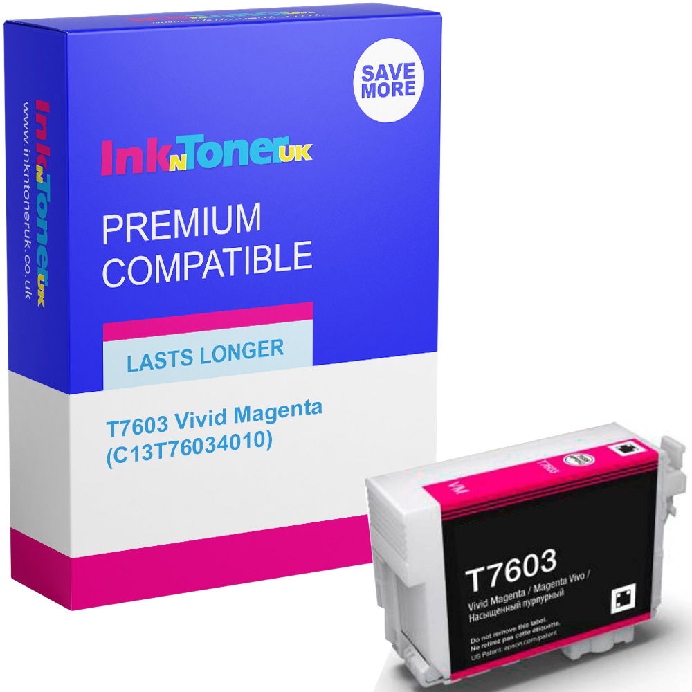 Premium Compatible Epson T7603 Vivid Magenta Ink Cartridge (C13T76034010) Killer Whale