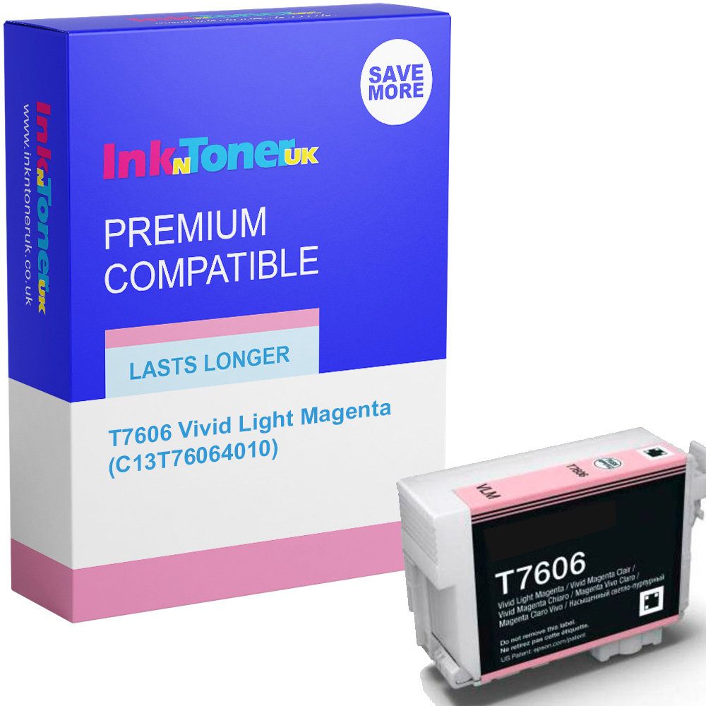 Premium Compatible Epson T7606 Vivid Light Magenta Ink Cartridge (C13T76064010) Killer Whale