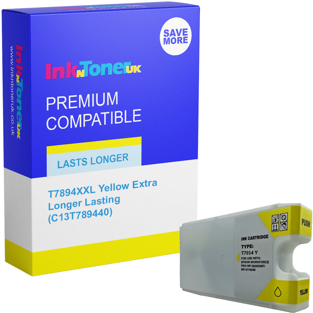 Premium Compatible Epson T7894XXL Yellow Extra Longer Lasting Ink Cartridge (C13T789440)