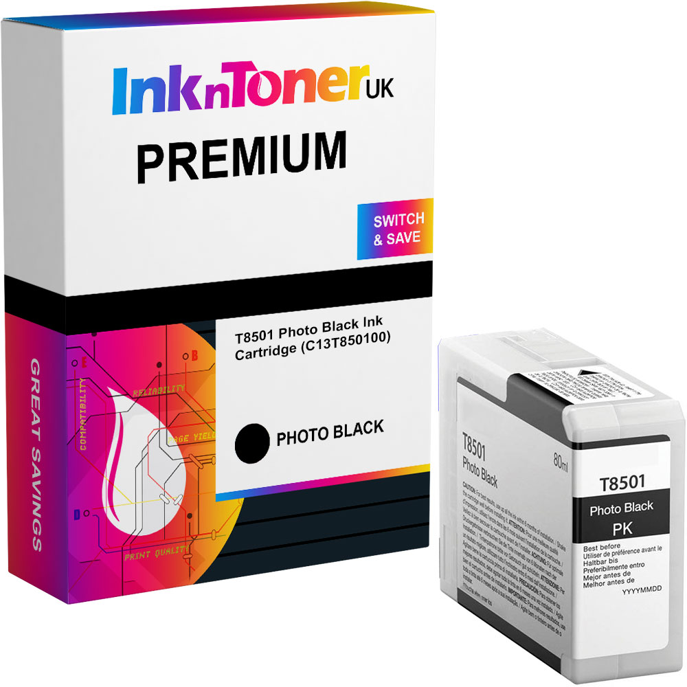 Premium Compatible Epson T8501 Photo Black Ink Cartridge (C13T850100)
