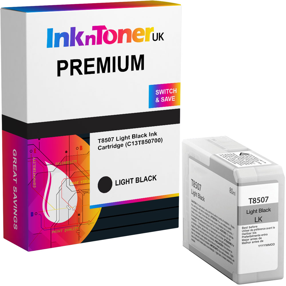 Premium Compatible Epson T8507 Light Black Ink Cartridge (C13T850700)