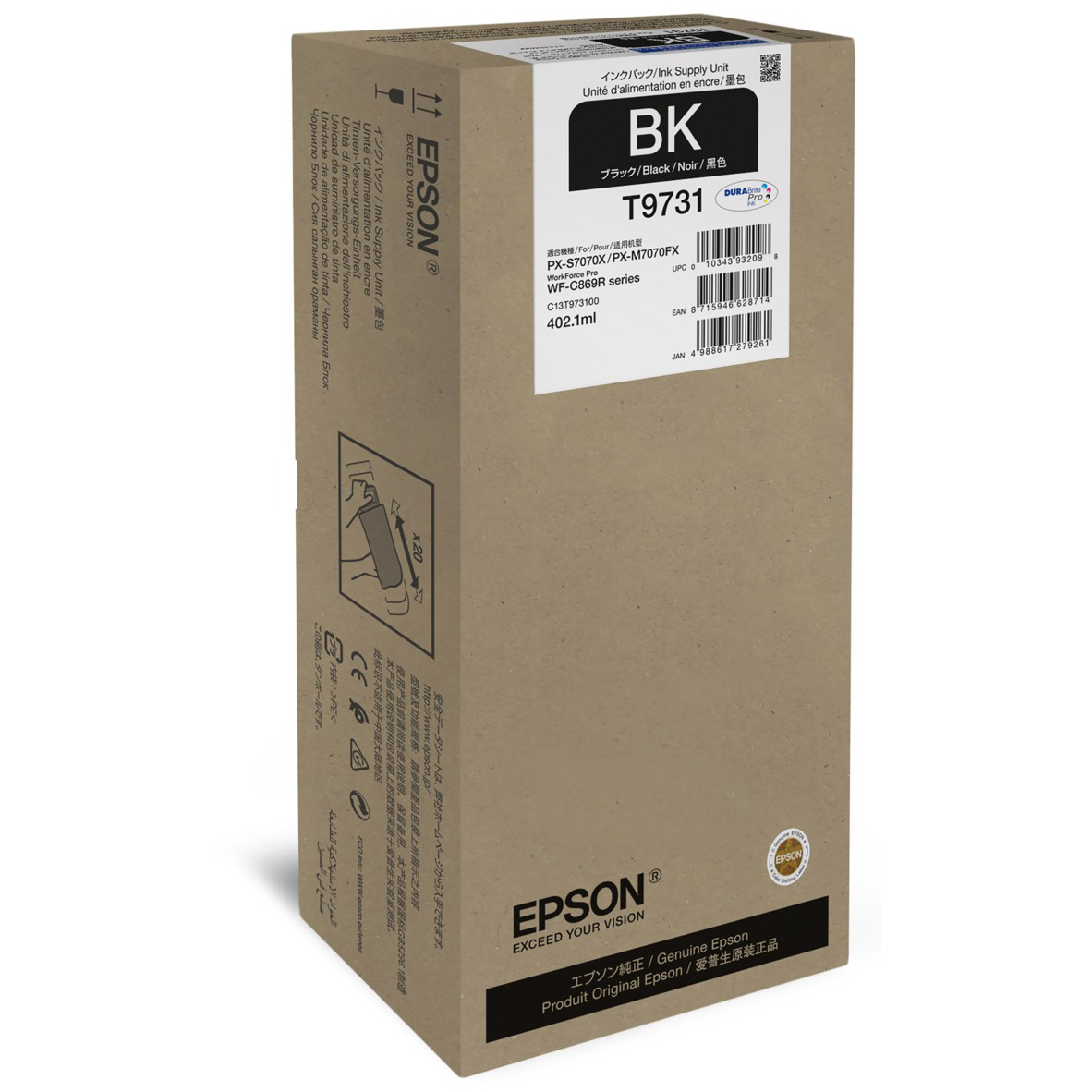 Original Epson T9731 Black High Capacity Ink cartridge (C13T973100)