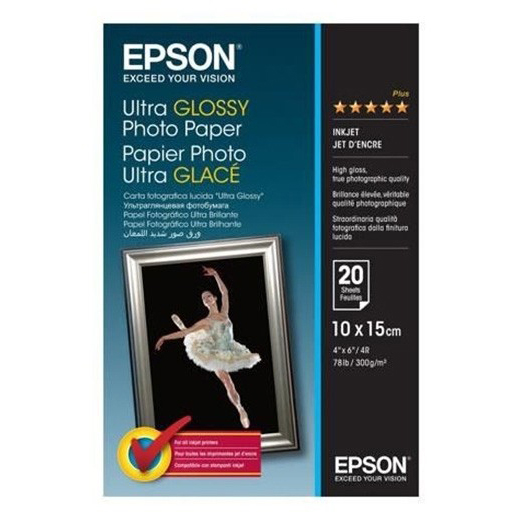 Original Epson 300gsm A6 Photo Paper Ultra Glossy - 20 Sheets (C13S041926)