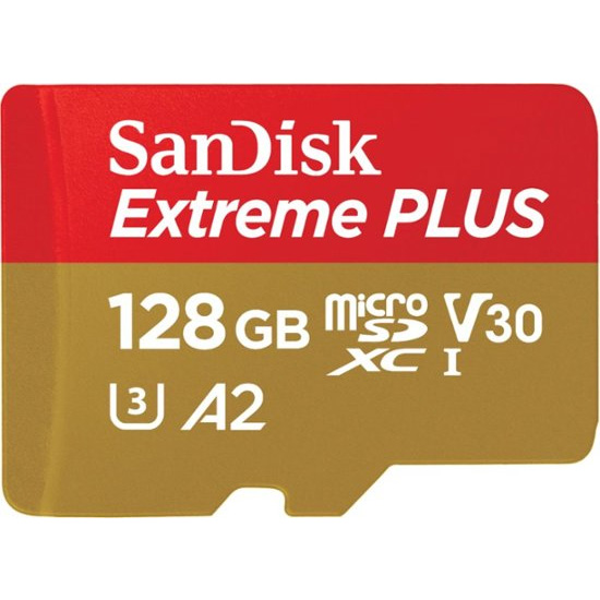 Original SanDisk Extreme Plus 128GB MicroSDXC Memory Card (SDSQXBZ-128G-GN6MA)