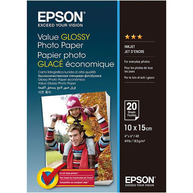 Original Epson 183gsm A6 Glossy Photo Paper - 20 Sheets (C13S400037)