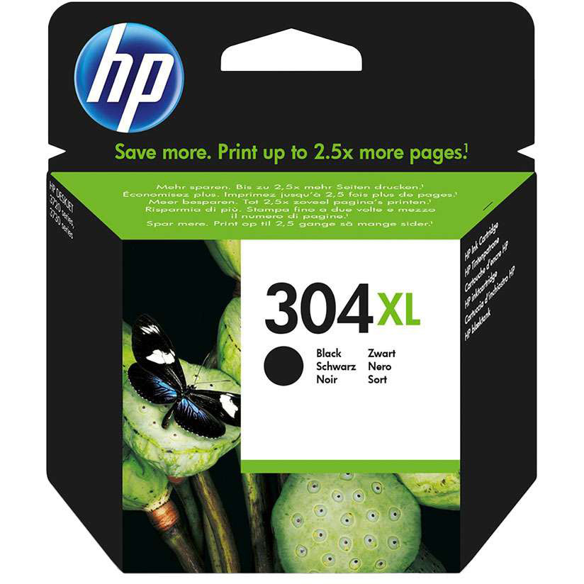 Original HP 304XL Black High Capacity Ink Cartridge (N9K08AE)