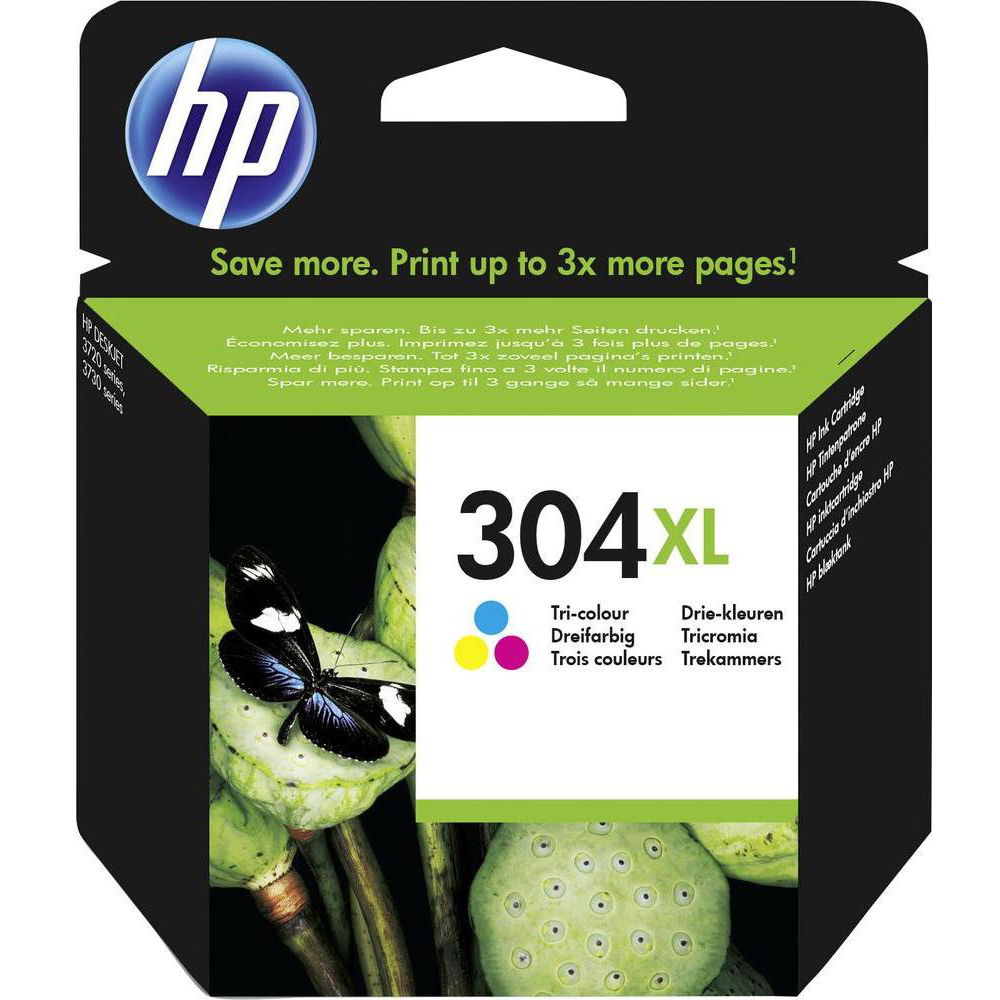 Original HP 304XL Colour High Capacity Ink Cartridge (N9K07AE)