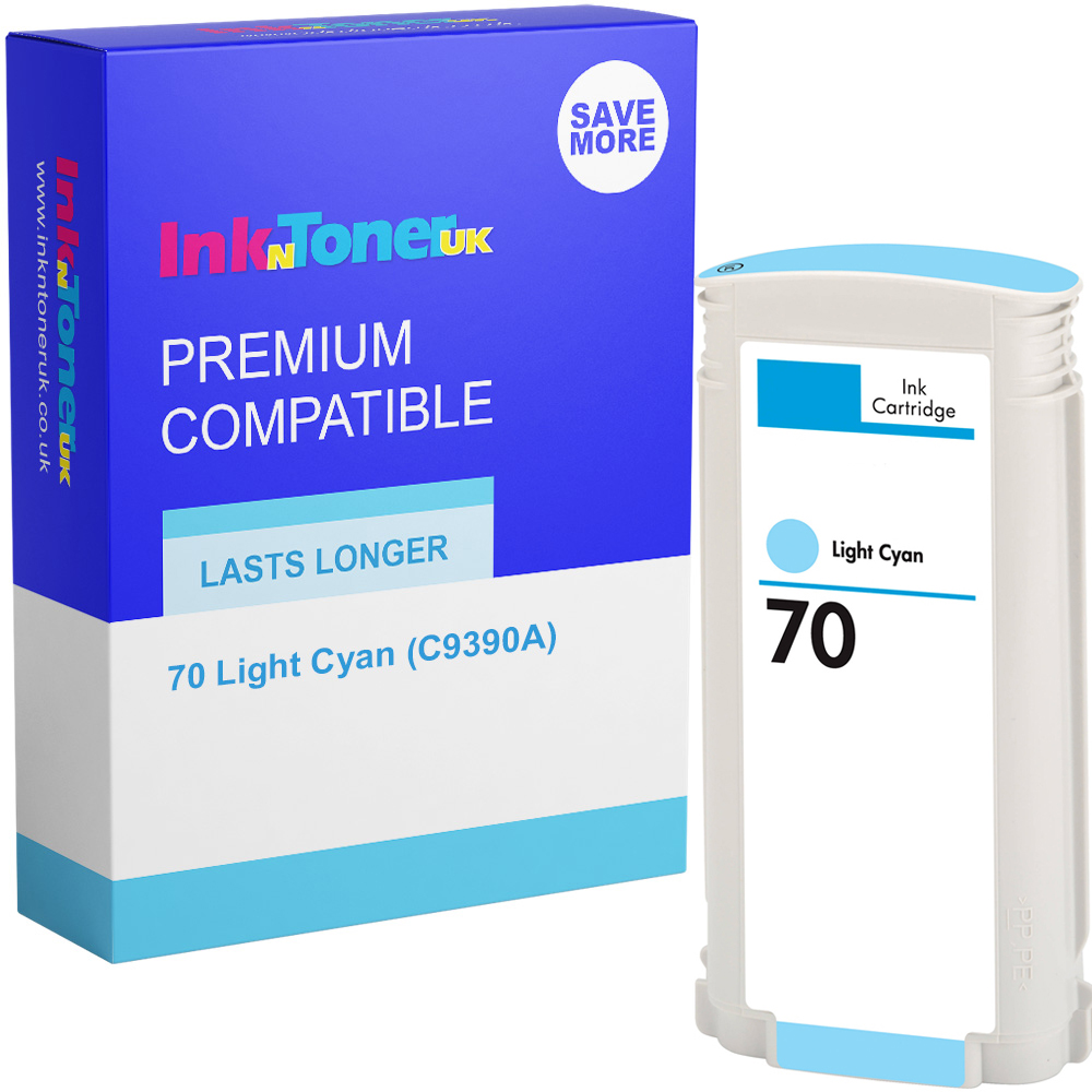 Premium Remanufactured HP 70 Light Cyan Ink Cartridge (C9390A)