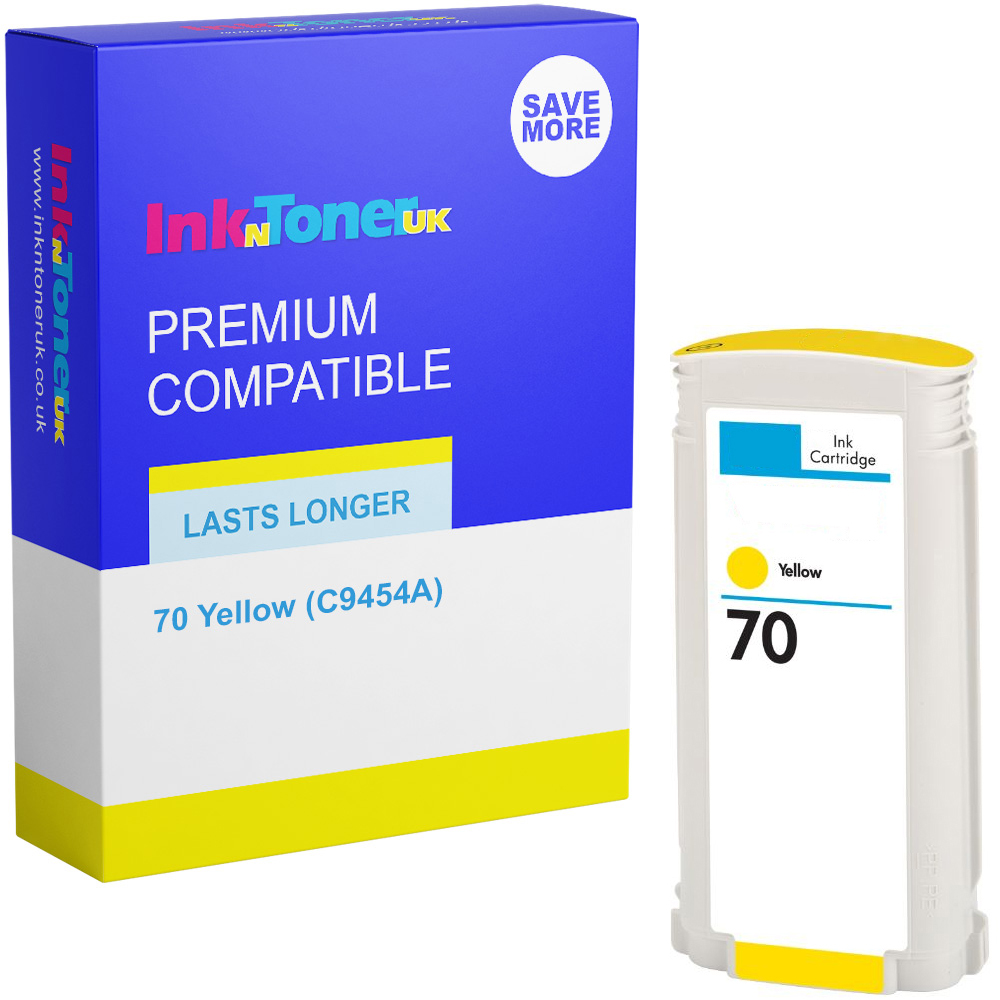 Premium Remanufactured HP 70 Yellow Ink Cartridge (C9454A)