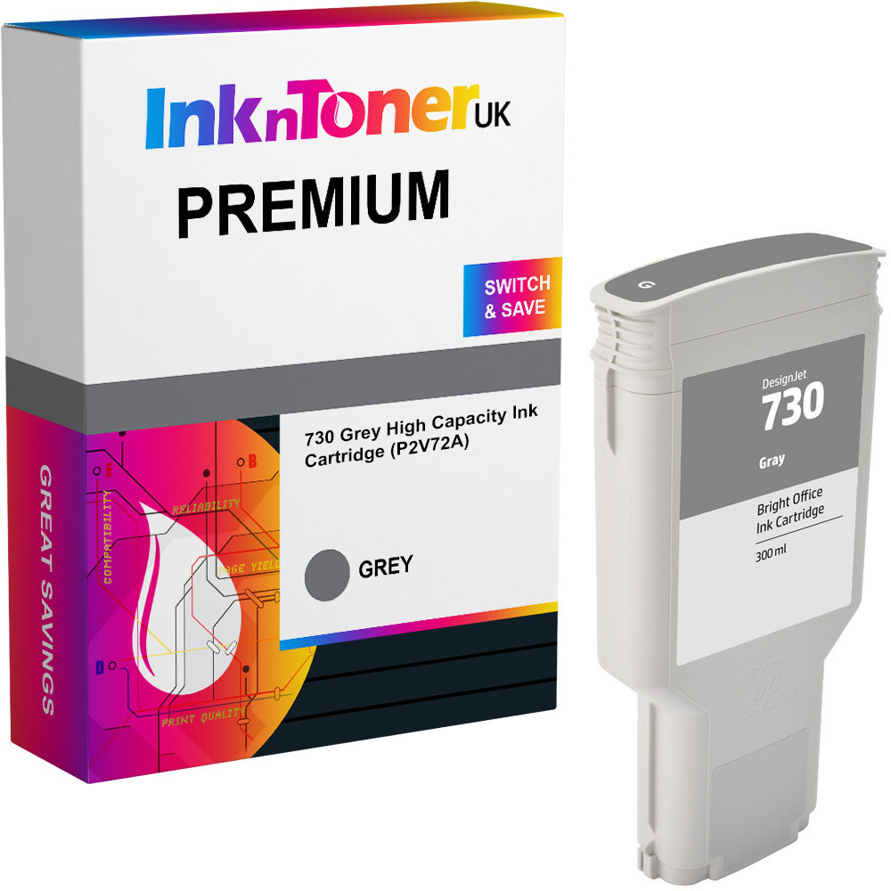 Premium Compatible HP 730 Grey High Capacity Ink Cartridge (P2V72A)