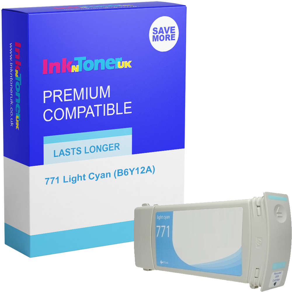 Premium Remanufactured HP 771 Light Cyan Ink Cartridge (B6Y12A)