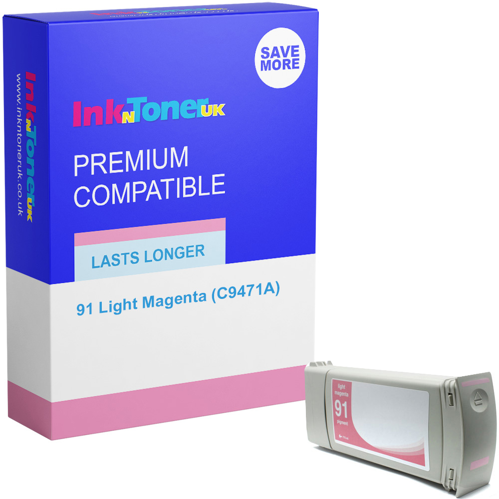 Premium Remanufactured HP 91 Light Magenta Ink Cartridge (C9471A)