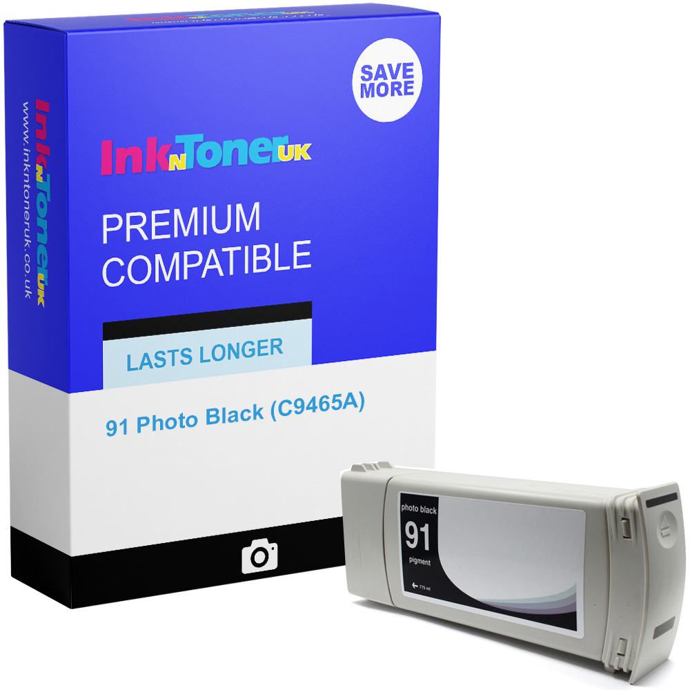 Premium Remanufactured HP 91 Photo Black Ink Cartridge (C9465A)