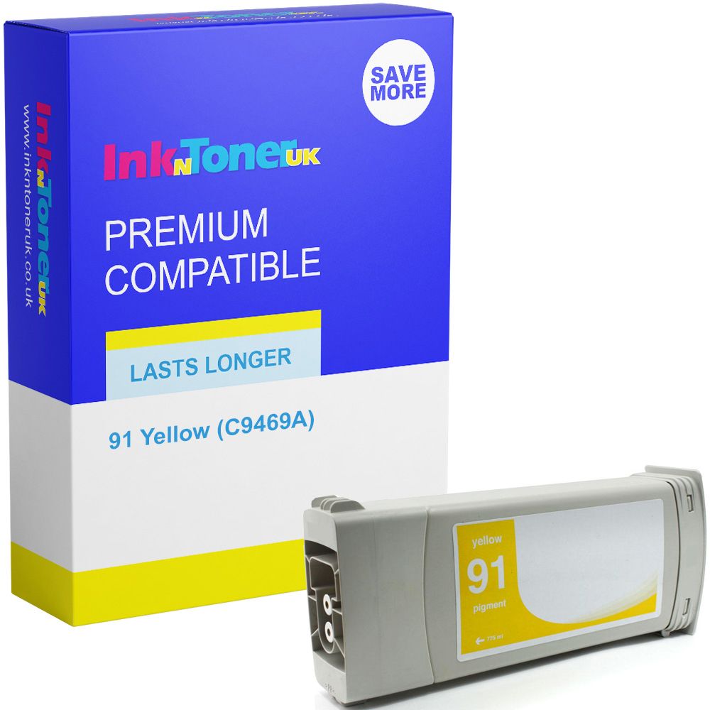 Premium Remanufactured HP 91 Yellow Ink Cartridge (C9469A)
