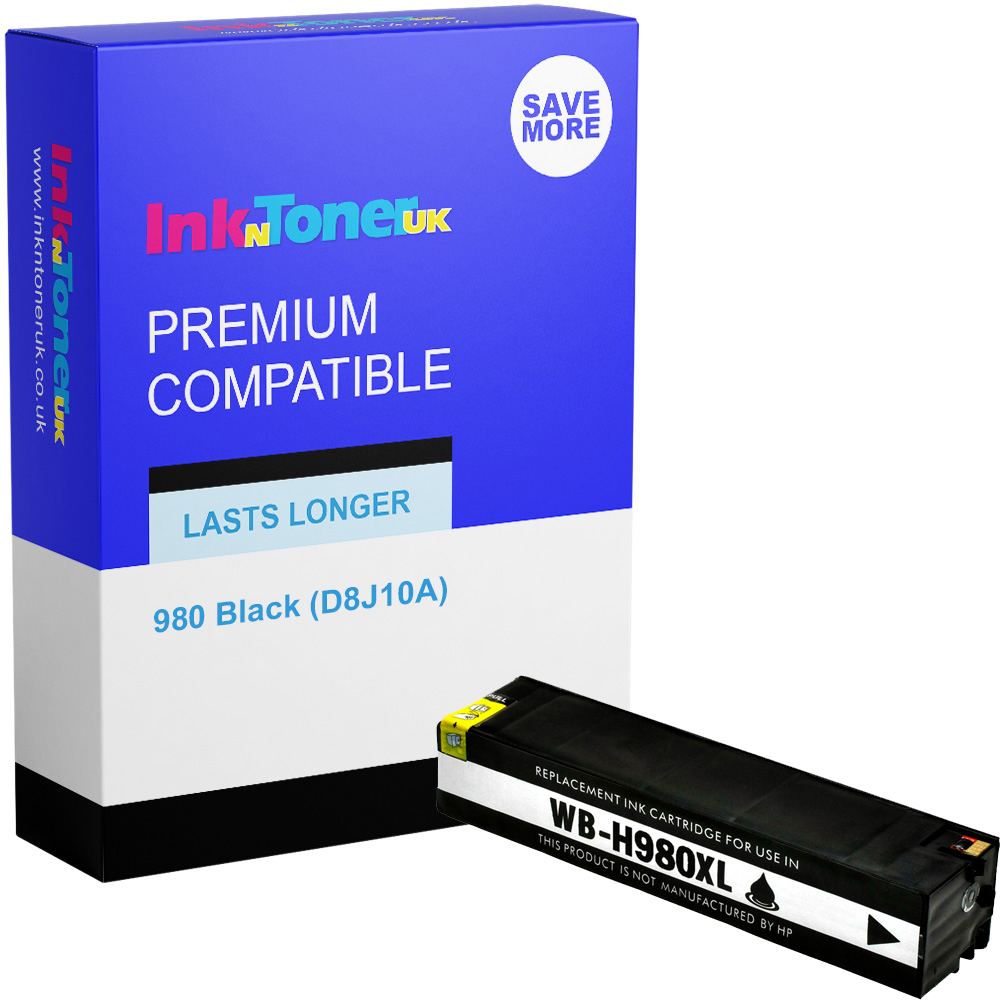 Premium Compatible HP 980 Black Ink Cartridge (D8J10A)