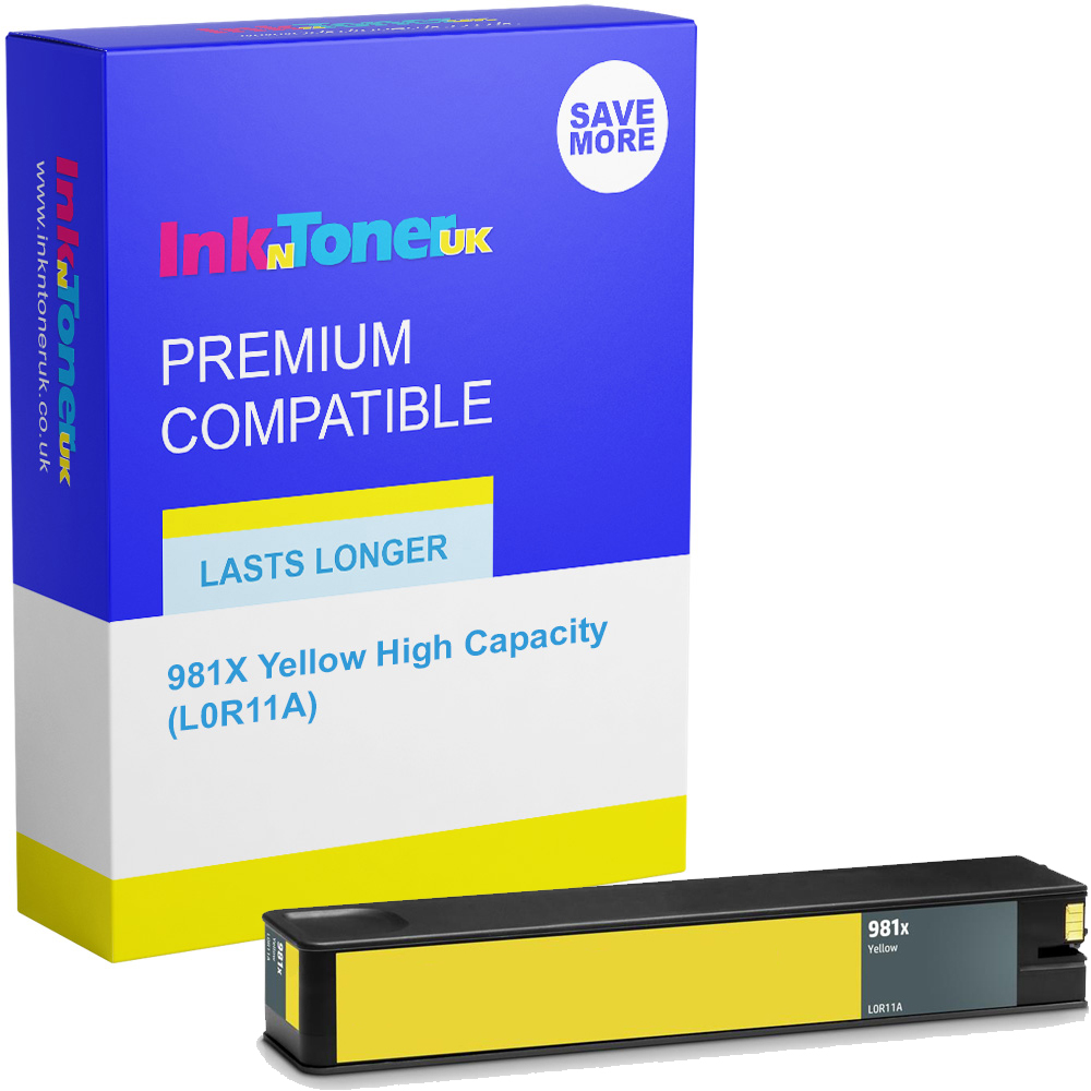 Premium Remanufactured HP 981X Yellow High Capacity Ink Cartridge (L0R11A)
