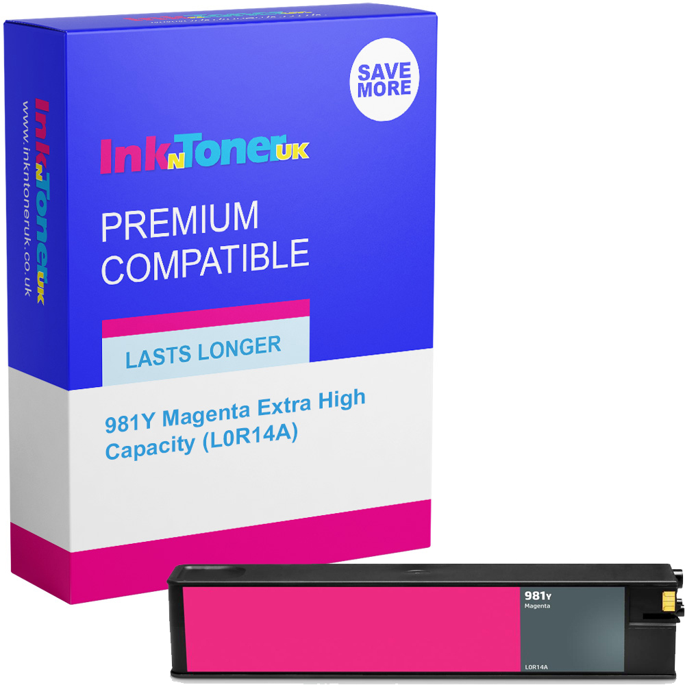 Premium Remanufactured HP 981Y Magenta Extra High Capacity Ink Cartridge (L0R14A)