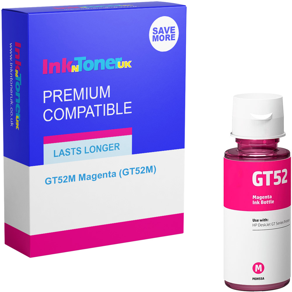 Premium Compatible HP GT52M Magenta Ink Bottle (M0H55AE)