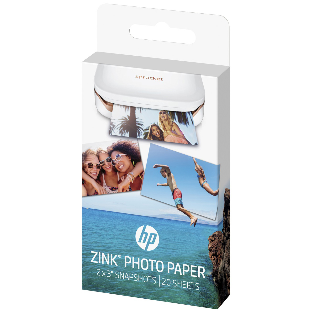 Original HP ZINK Sticky-backed 2x3inch Photo Paper - 20 Sheet Pack (W4Z13A)
