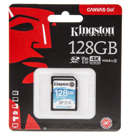 Original Kingston Canvas Go Class 10 128GB Memory Card (SDG/128GB)