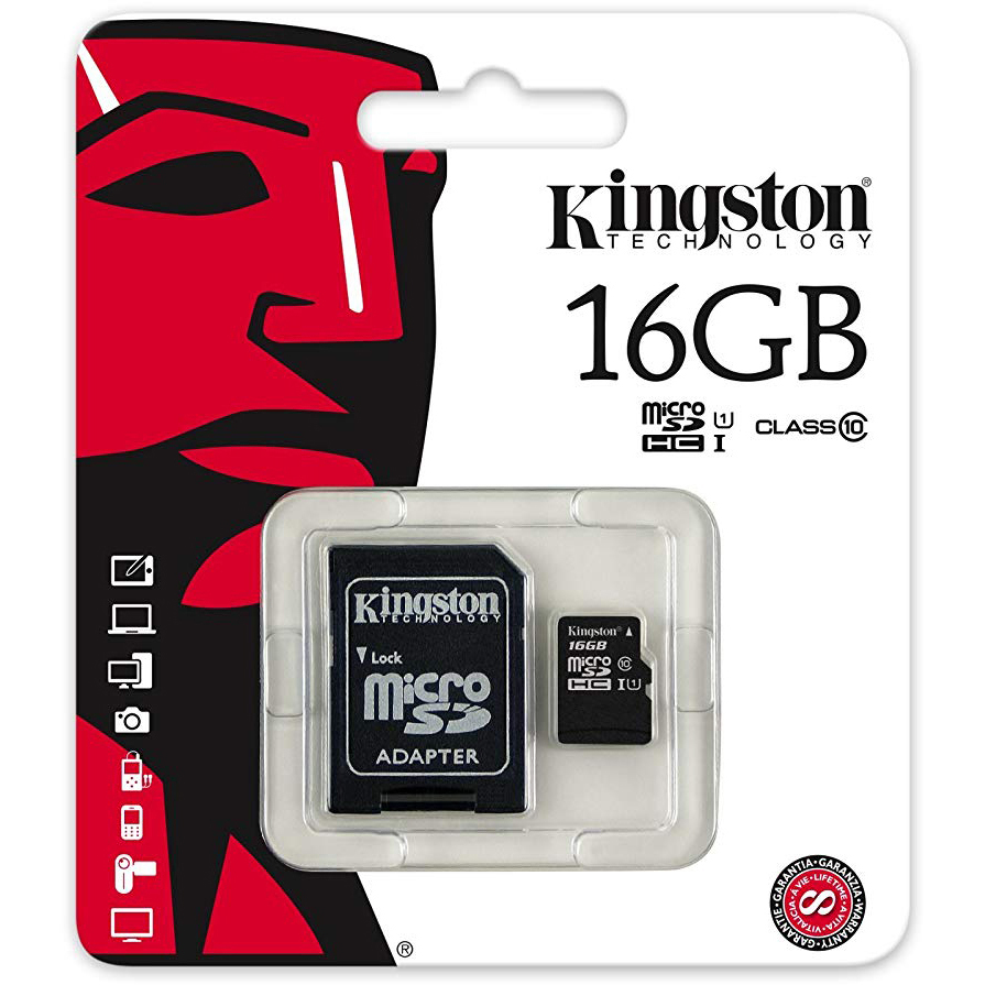 Original Kingston Industrial Temperature Class 10 16GB MicroSDHC Memory Card + SD Adapter (SDCIT/16GB)