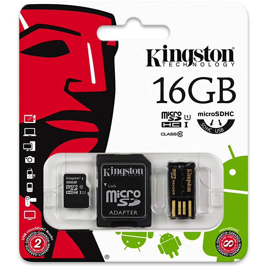 Original Kingston Digital Multi-Kit Class 10 16GB Flash Memory Card (MBLY10G2/16GB)