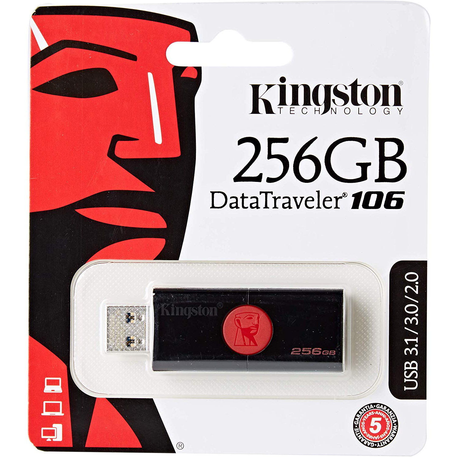 Original Kingston Data Traveler 106 256GB USB 3.0 Flash Drive (DT106/256GB)