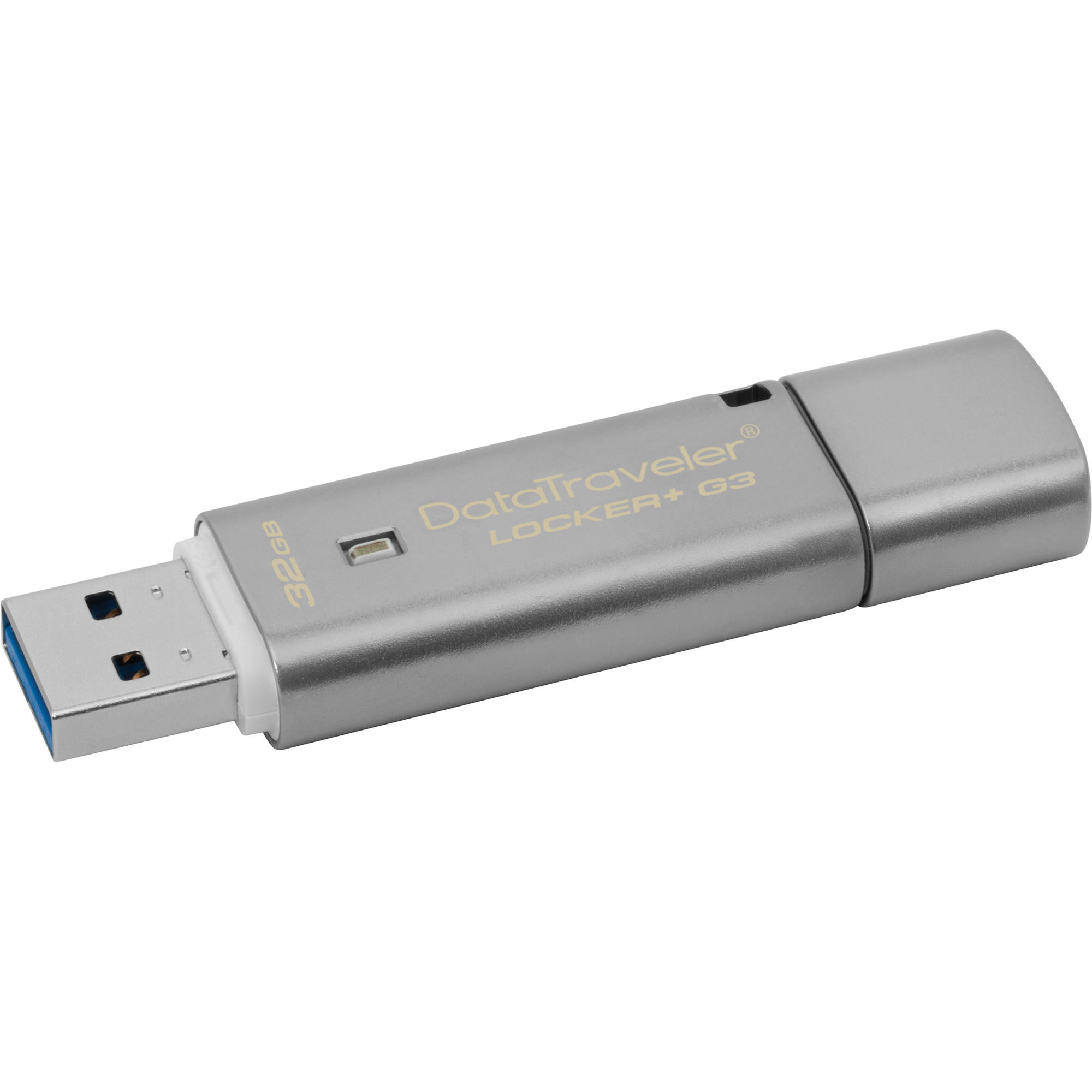 Original Kingston Data Traveler Locker+ G3 32GB Silver USB 3.0 Flash Drive (DTLPG3/32GB)