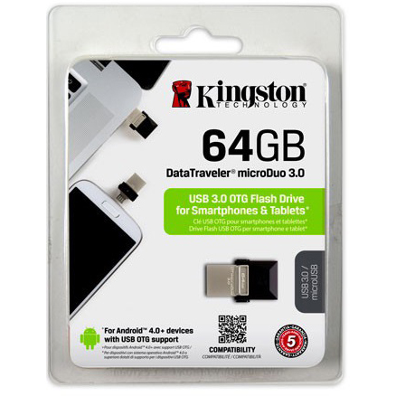 Original Kingston Technology 64GB USB 3.0 Micro Duo Flash Drive (DTDUO3/64GB)