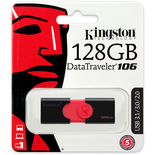 Original Kingston DataTraveler 106 128GB Black USB 3.0 Flash Drive (DT106/128GB)