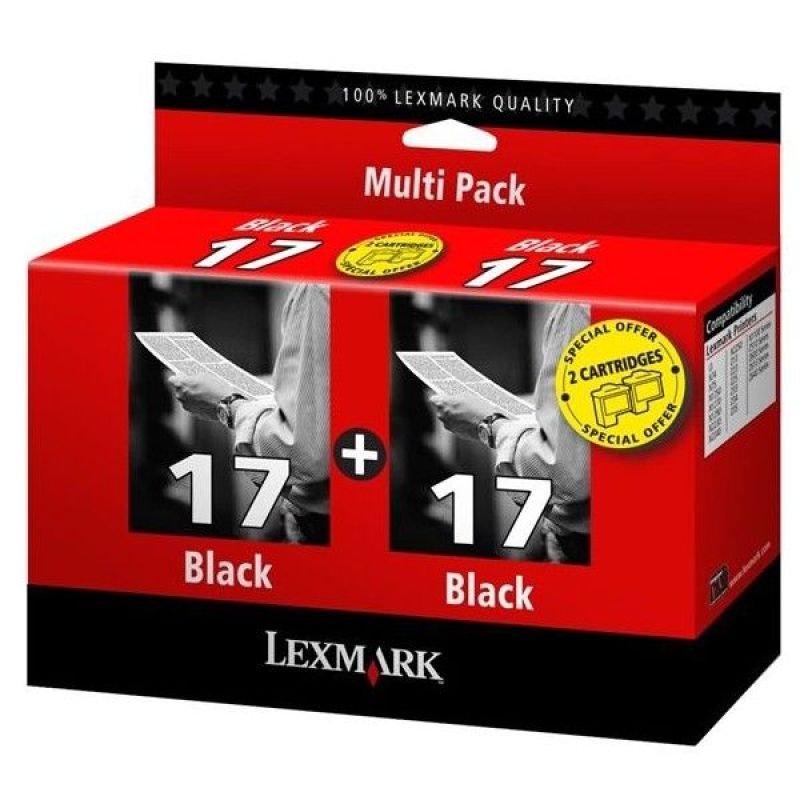 Original Lexmark 17 Black Twin Pack Ink Cartridges (80D2954)