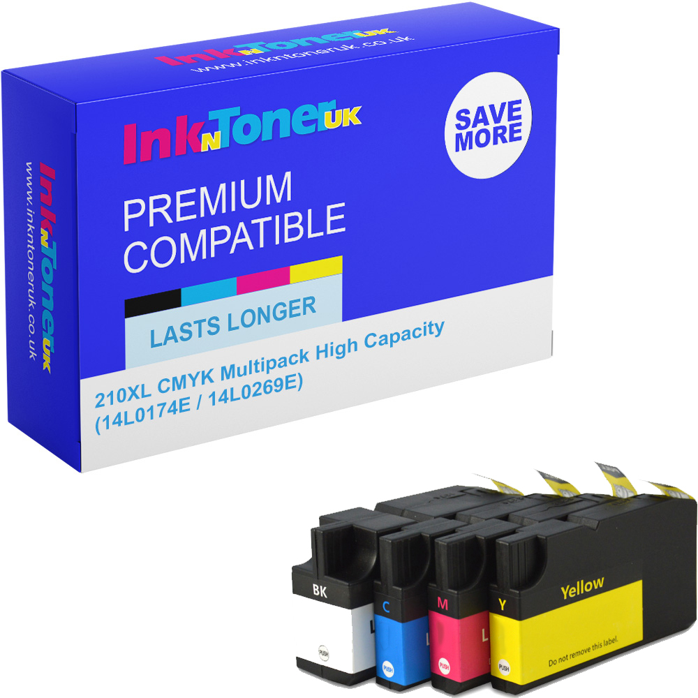 Premium Compatible Lexmark 210XL CMYK Multipack High Capacity Ink Cartridges (14L0174E / 14L0269E)