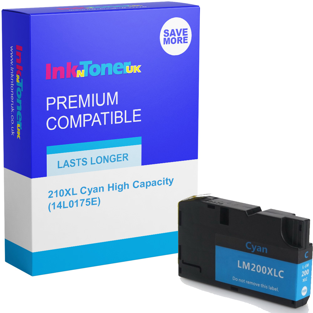 Premium Compatible Lexmark 210XL Cyan High Capacity Ink Cartridge (14L0175E)