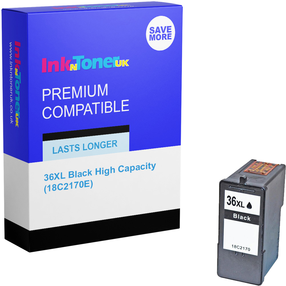 Premium Remanufactured Lexmark 36XL Black High Capacity Ink Cartridge (18C2170E / 18C2190E)