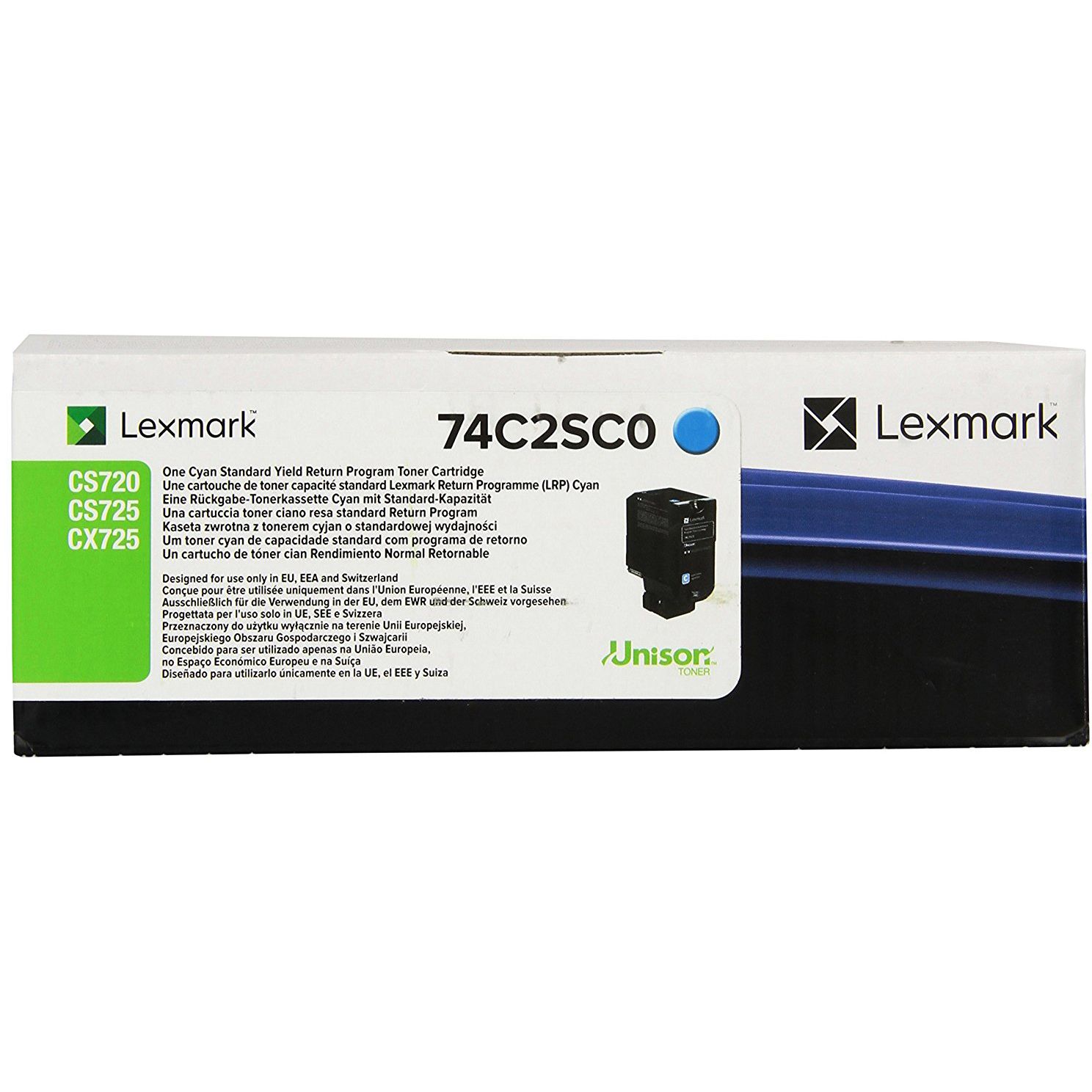 Original Lexmark 74C2SC0 Cyan High Capacity Toner Cartridge (74C2SC0)