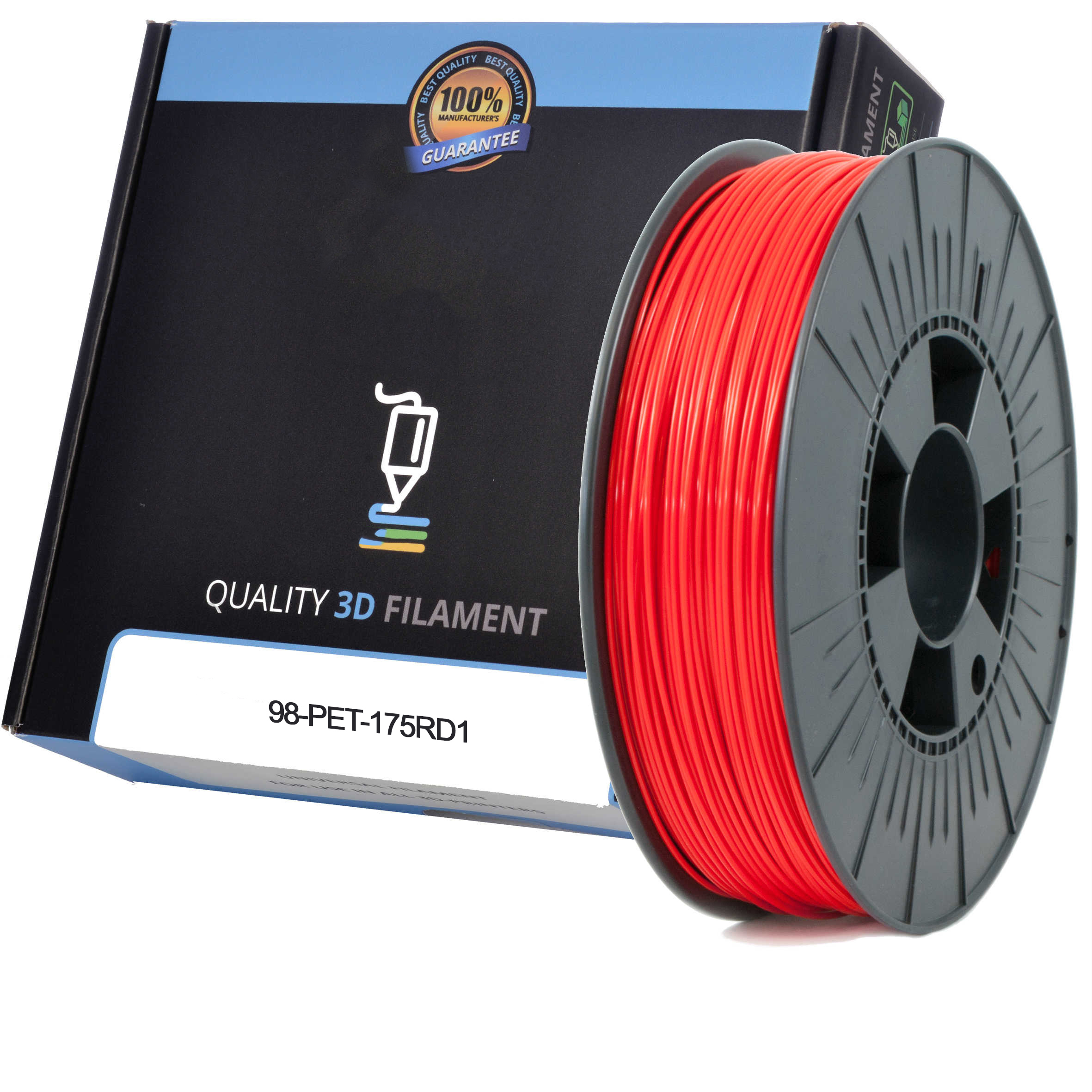 Premium Compatible PETG 1.75mm Red 0.5kg 3D Filament (98-PET-175RD1)