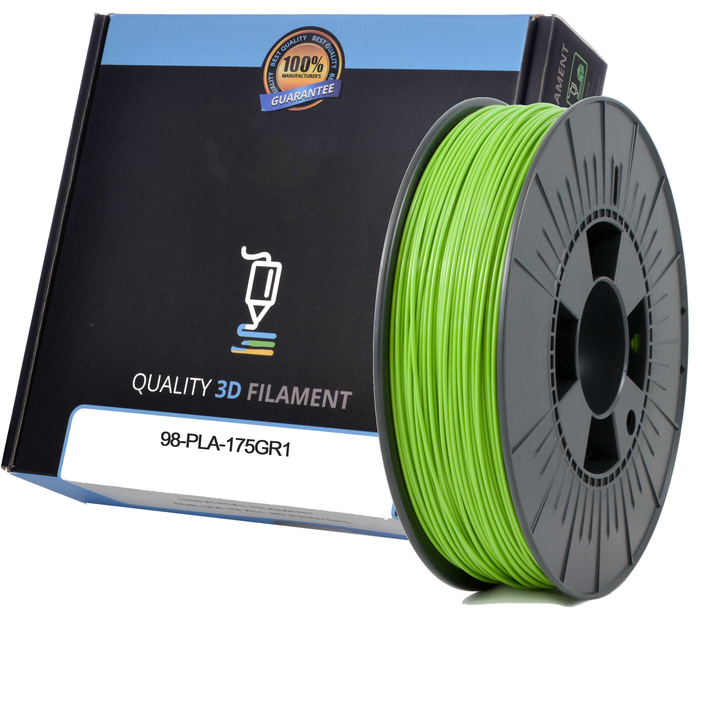 Premium Compatible PLA 1.75mm Apple Green 0.5kg 3D Filament (98-PLA-175GR1)