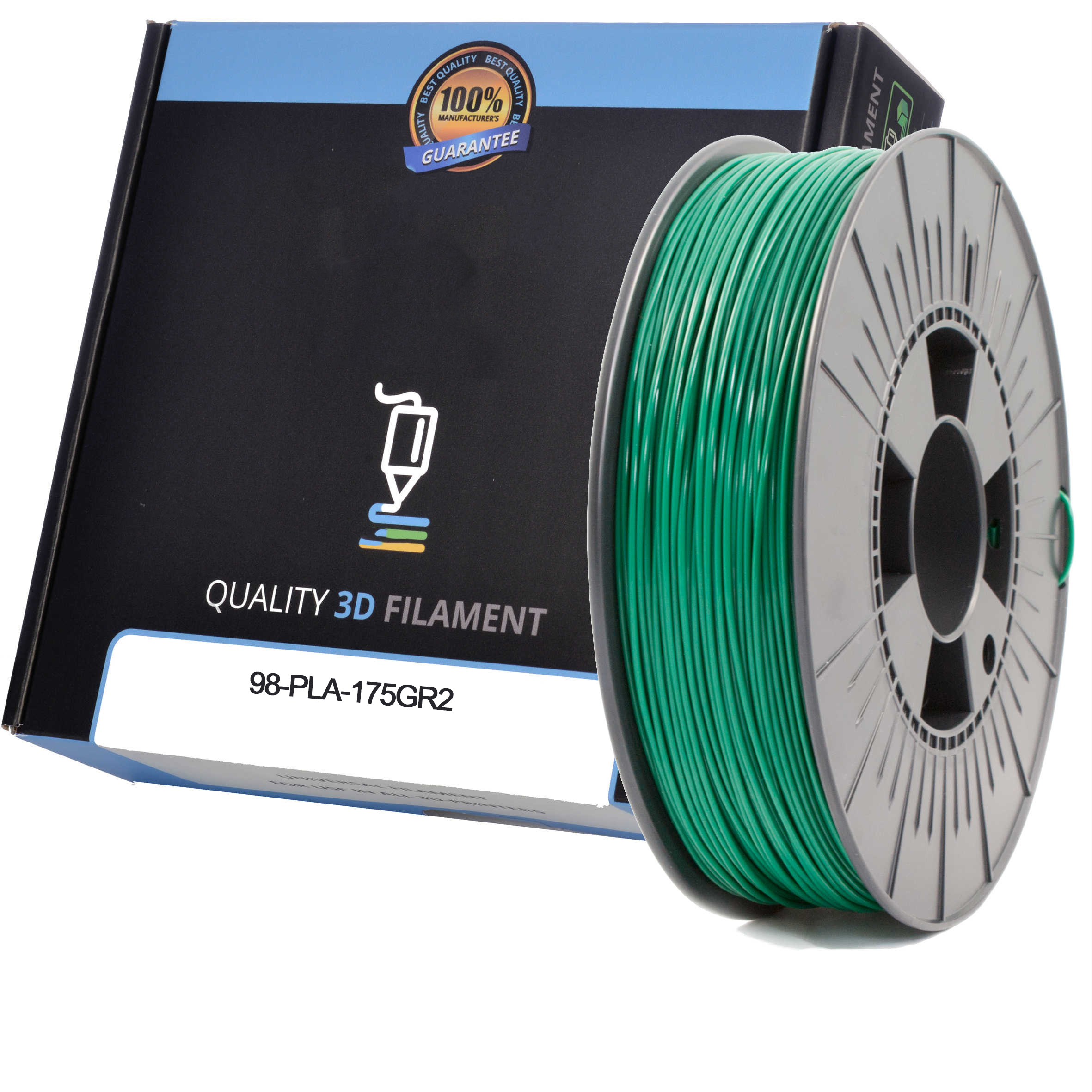 Premium Compatible PLA 1.75mm Dark Green 0.5kg 3D Filament (98-PLA-175GR2)