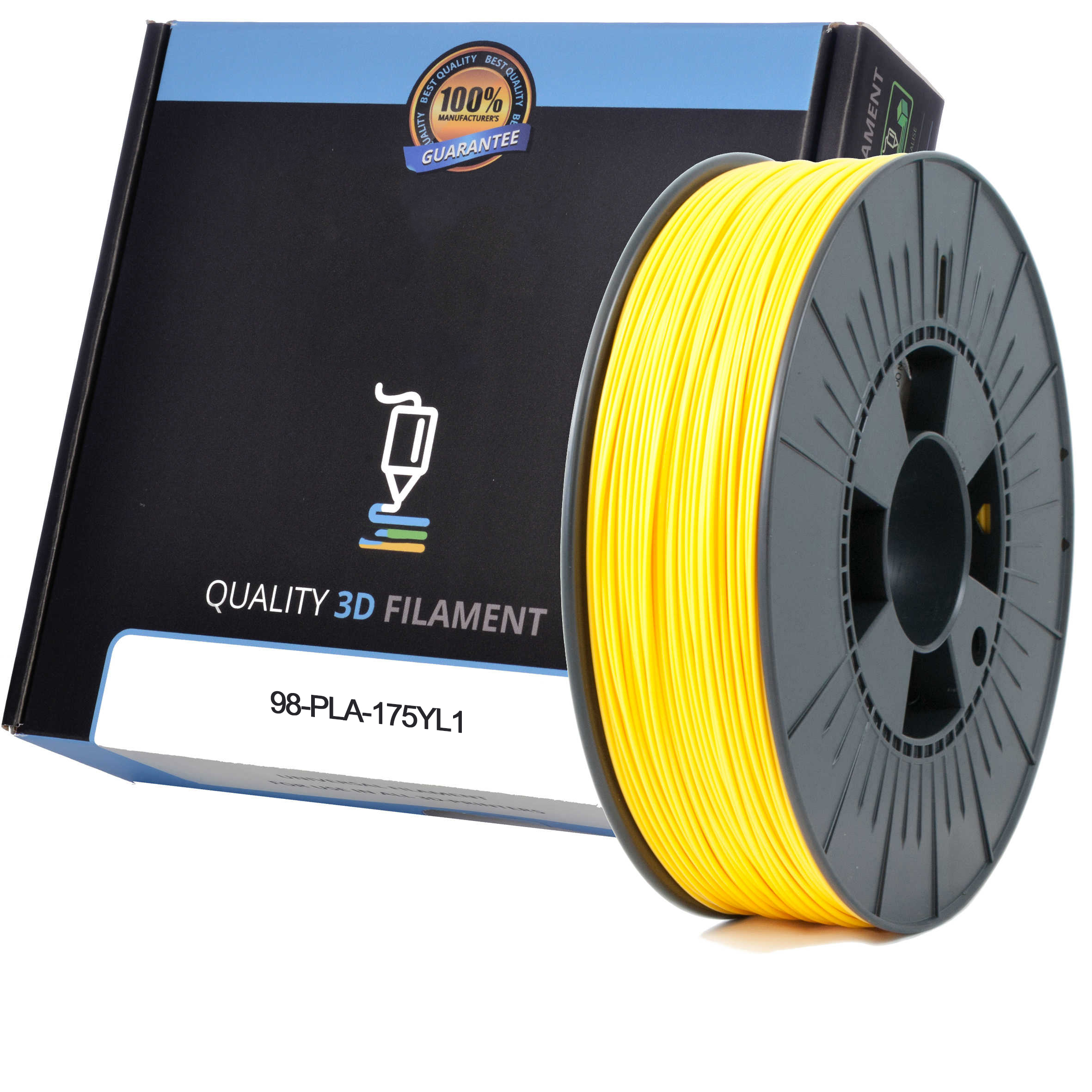 Premium Compatible PLA 1.75mm Yellow 0.5kg 3D Filament (98-PLA-175YL1)
