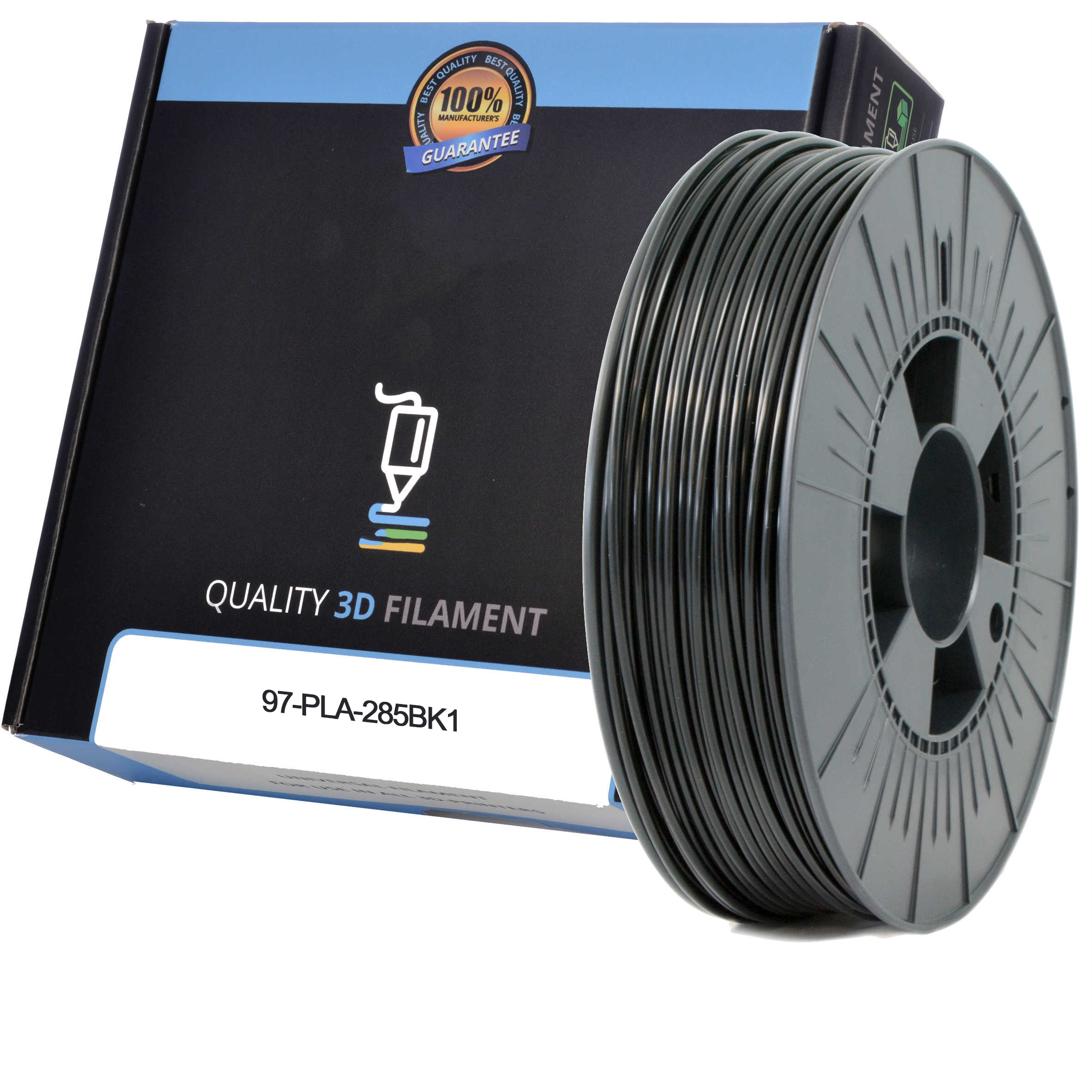 Premium Compatible PLA 2.85mm Black 1kg 3D Filament (97-PLA-285BK1)