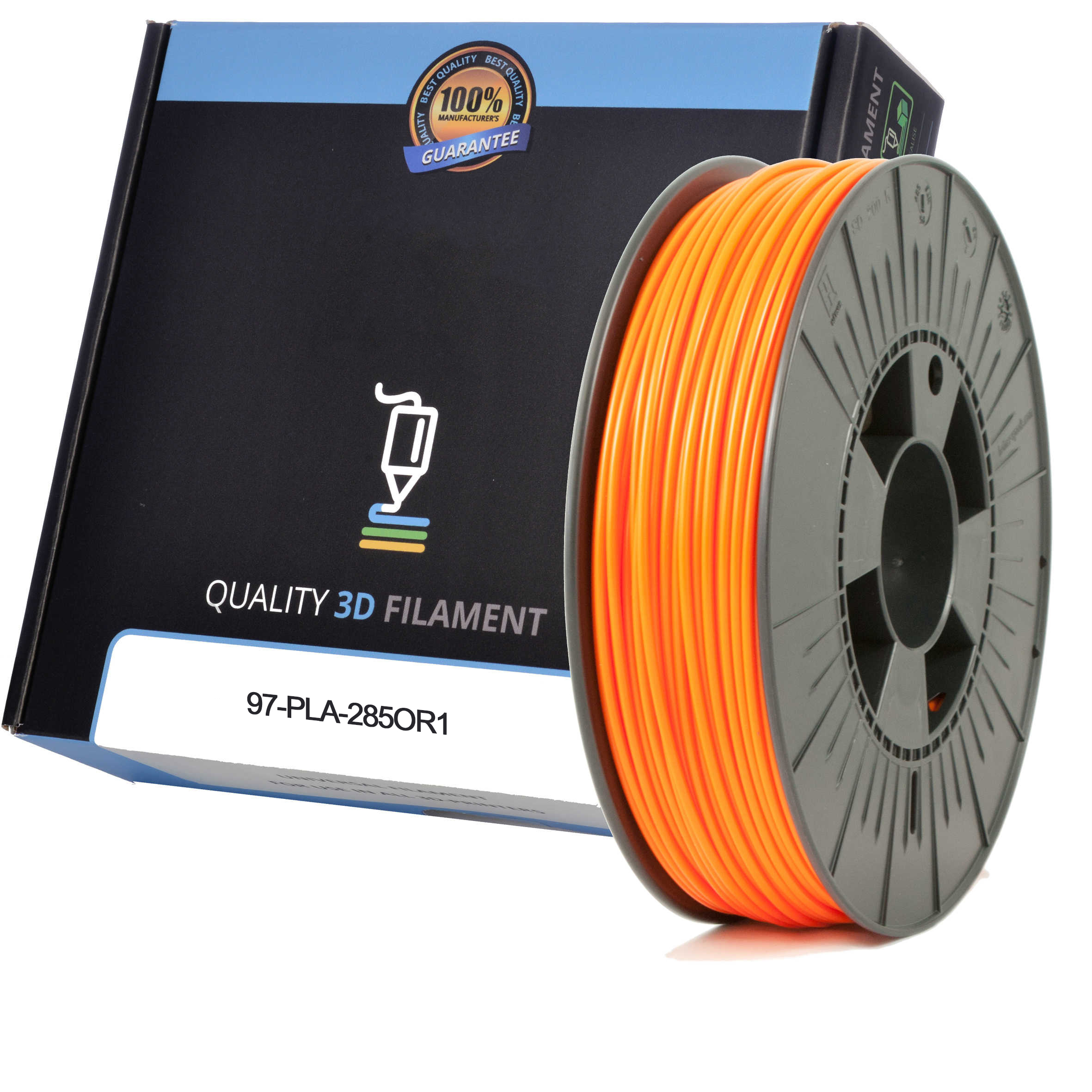 Premium Compatible PLA 2.85mm Orange 1kg 3D Filament (97-PLA-285OR1)