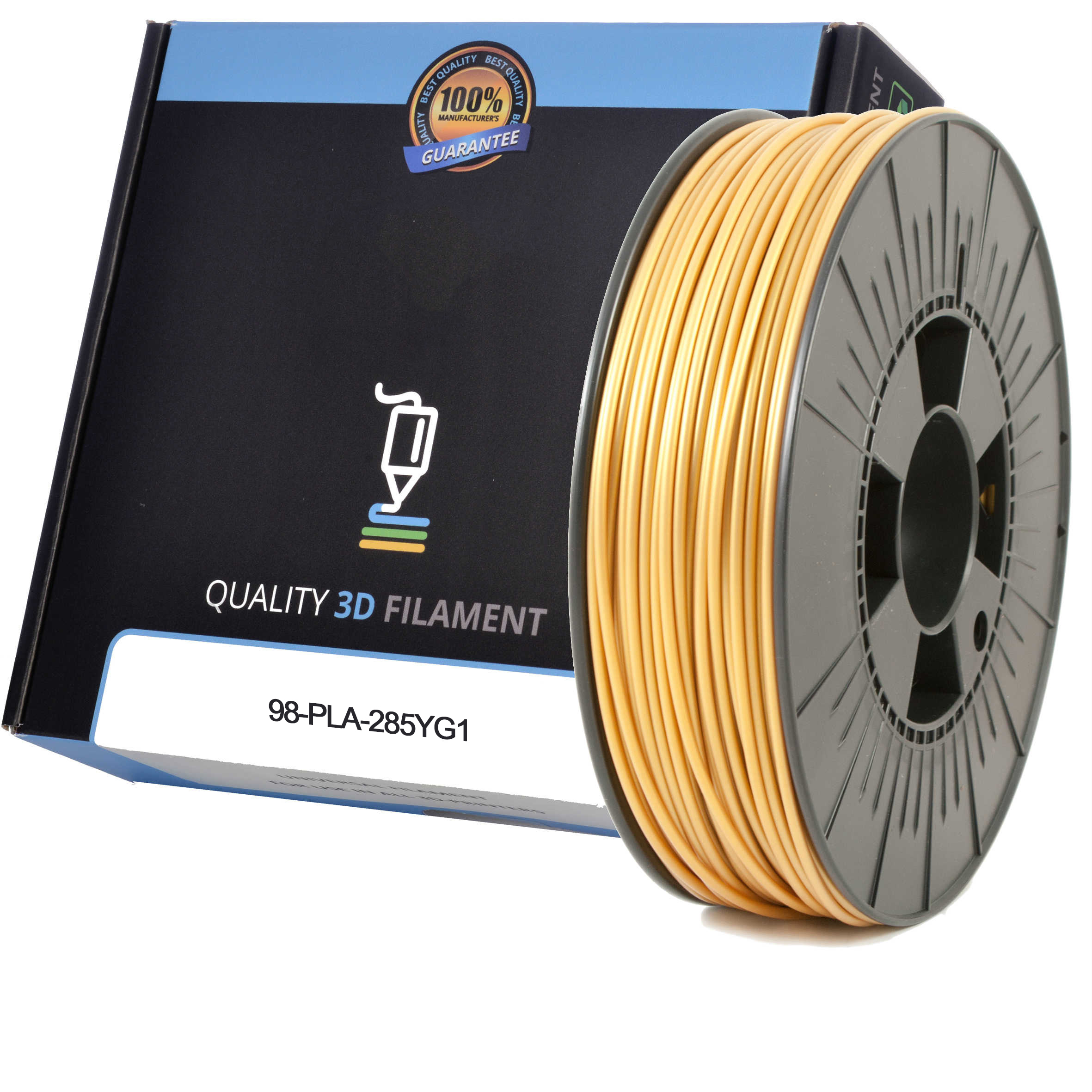 Premium Compatible PLA 2.85mm Yellow Gold 0.5kg 3D Filament (98-PLA-285YG1)