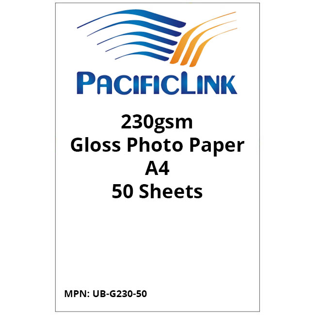 Original Pacific Link A4 230gsm Gloss Photo Paper - 50 Sheets