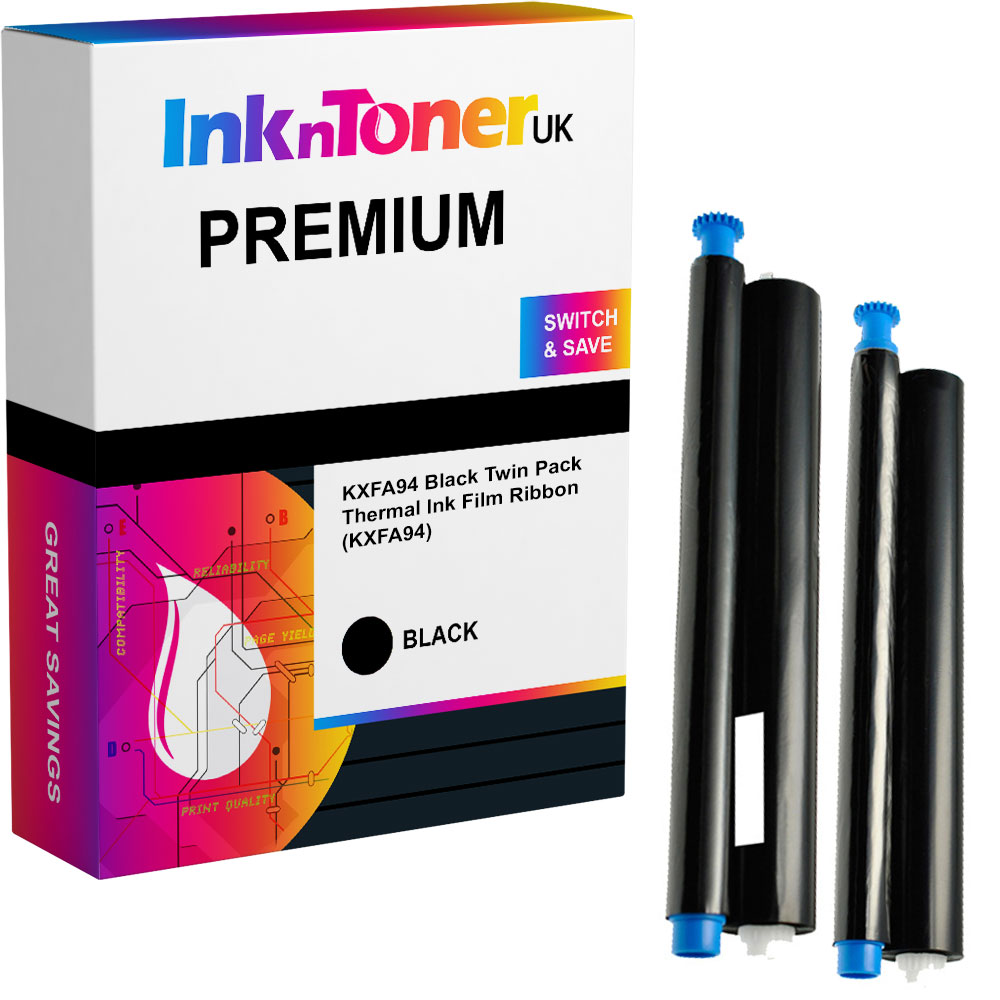 Premium Compatible Panasonic KXFA94 Black Twin Pack Thermal Ink Film Ribbon (KXFA94)